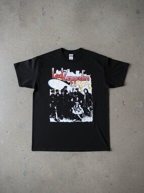 Led Zeppelin Graphic T-Shirt Vintage Style Rock Band Tee Unisex Black Cotton